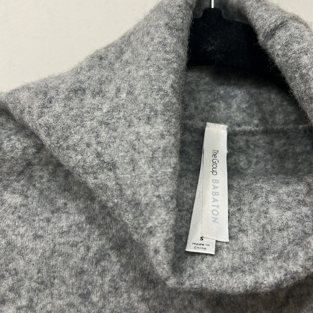 Babaton by Aritzia gray cowl neck sweater. Merino wool & yak blend. Size small - Picture 3 of 11